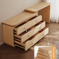 Coiffeuse de chambre en bois de style vintage, sélectionnée avec soin, avec armoire intégrée et en pin durable