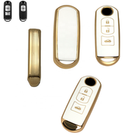 Housse de clé de voiture en TPU souple doré de haute qualité, nouveau Style, télécommande à trois boutons, housse pour clé Mazda