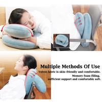 Oreiller de sieste multifonctionnel en fibre PP pour salle de classe et bureau, idéal pour l'école, le bureau et les voyages en avion, tricoté et doux