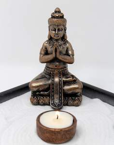 <span class=keywords><strong>Mini</strong></span> kit de <span class=keywords><strong>jardin</strong></span> <span class=keywords><strong>Zen</strong></span> avec figurines en résine de bouddha de sable blanc support de chauffe-plat roches de rivière cristal noir base carrée pour <span class=keywords><strong>râteau</strong></span> de bureau - Product Image 2