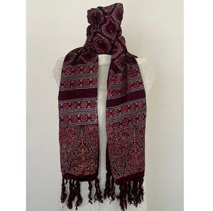 ผ้านิ่มไรออนงานฝีมือระดับพรีเมียมลายพิมพ์ ajrakh stole มีดีไซน์ที่น่าสนใจซักเครื่องได้เหมาะสำหรับใช้ในสำนักงาน - Product Image 2