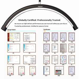 Fosoto nửa ánh trăng ánh sáng <span class=keywords><strong>LED</strong></span> ánh sáng nhiếp ảnh vòng ánh sáng với sàn Tripod khay mới nhất cảm ứng bằng sáng chế đèn cho lông mi Thẩm mỹ viện - Product Image 6