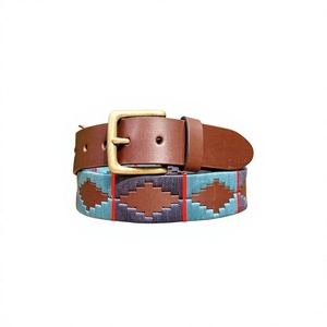 Ceintures en cuir de vachette naturel faites à la main, personnalisables, avec crâne en acier, légères, écologiques, mode masculine décontractée, polo, fabriquées en Inde - Product Image 4
