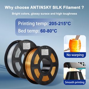 Filament PLA Soie Antinsky 1kg Multicolore 1.75mm Impression Rapide pour Imprimantes 3D Tiges en Plastique Premium pour Créations Artistiques - Product Image 3