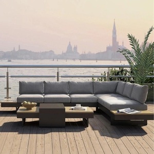 Meubles anticorrosifs de coin de jardin d'alliage d'<span class=keywords><strong>aluminium</strong></span> de teck de sofa <span class=keywords><strong>extérieur</strong></span> d'hôtel - Product Image 6