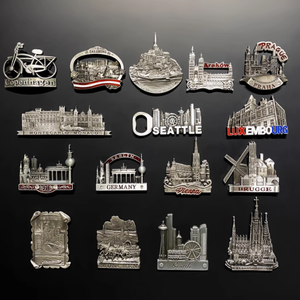 Nam châm tủ lạnh hợp kim kẽm khắc logo tùy chỉnh 2D/3D, quà tặng doanh nghiệp hiện đại mạ kim loại, dành cho du lịch thành phố - Product Image 1