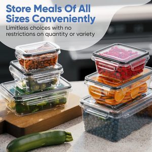Boîte de conservation alimentaire en plastique, 24 pièces, écologique, pour la conservation de la fraîcheur des légumes et des fruits, boîte à lunch scellée pour le réfrigérateur - Product Image 3