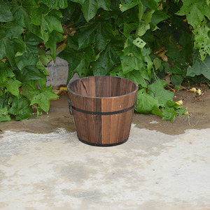 Vase en <span class=keywords><strong>pot</strong></span> de fleur en bois carbonisé anticorrosif durable pour plantes vertes de balcon et autres fleurs Jardinières et pots de qualité supérieure - Product Image 4