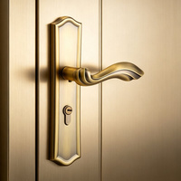 Serrure de porte magnétique silencieuse en alliage de zinc bronze antique de style européen, installation facile, universelle pour chambre et salle de bain