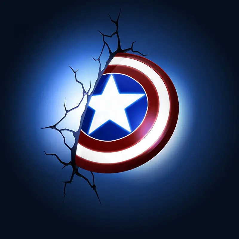 3D Wall Lamp Avenger Marvel Night Light Iron Man Captain America Spider man Hulk Movie Fans Gifts for kids