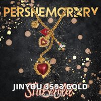 Collier tendance pour femme Gaovo en acier inoxydable plaqué or 18 carats avec pendentif cœur en résine rouge et motif floral, bijou décoratif