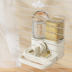 Comedero y <span class=keywords><strong>Bebedero</strong></span> Automático 2 en 1 para Mascotas Pequeñas, Comedero Antiderrames para Jaula, Juego <span class=keywords><strong>de</strong></span> Comida y Agua para Hámster, Gerbil, Conejo - Product Image 1