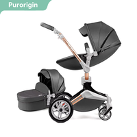 Poussette de luxe Purorigin OEM ODM en forme d'œuf, poussette de voyage 2 en 1, landau pour bébé certifié EN 1888