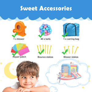 Castillo Inflable Oxford con Tobogán para Niños Pequeños, Juguetes para Niños Pequeños, Inflable - Product Image 6