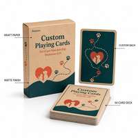 Cartes à jouer en papier kraft avec logo personnalisé, imprimées mat, jeu de poker, cadeau de bienvenue pour les soins des animaux