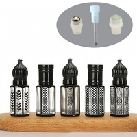 Flacons à bille en verre rechargeables de luxe pour huiles essentielles, 3 ml, 6 ml, 12 ml, avec bâtonnets en verre, pour les voyages et les parfums