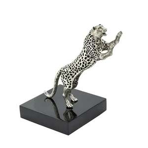 Porte-livres Jaguar en aluminium coulé sur socle en marbre pour table - Product Image 1