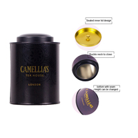 Impression personnalisée à double couvercle hermétique de luxe petite boîte à café emballage boîtes en métal pour 100g de thé en feuilles