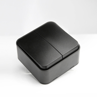 Interruptor de Pared de Superficie Estándar Europeo, Ignífugo, de 2 Botones, 1 Vía, 10A, 250V, para Uso Doméstico