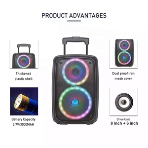 Altavoz de 8 pulgadas คาราโอเกะ lautsprecher ลำโพงคาราโอเกะพร้อมไมโครโฟนและบลูทูธขนาด8นิ้วพร้อมไมค์ไร้สาย - Product Image 5