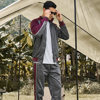 Nouvel ensemble de survêtement sportif zippé pour homme, personnalisable avec logo privé, deux pièces