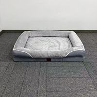 Vente en gros de lits orthopédiques en mousse pour chiens et chats, personnalisables, non masticables, rectangulaires pour l'hiver avec 4 côtés rembourrés