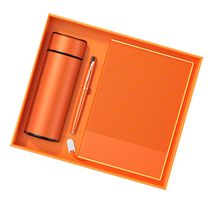 Set de Regalo Empresarial Naranja con Taza de Acero Inoxidable, Bolígrafo y Cuaderno Personalizados para Eventos de Año Nuevo, Regalos Corporativos - Product Image 1