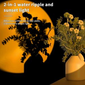ไฟ LED ลายคลื่นน้ำหมุนได้ ชาร์จผ่าน USB โคมไฟฉายภาพสำหรับห้องนอน ตกแต่งโต๊ะข้างเตียง ของขวัญตกแต่งห้อง โคมไฟกลางคืน - Product Image 3