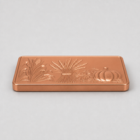 Barre décorative en cuivre massif à texture en relief double face motif récolte de blé pour présentations saisonnières, vente en gros