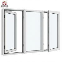 Ventana Abatible de PVC, Tamaño Personalizado, Ahorro de Energía, Resistente al Viento e Impermeable, para Proyectos Residenciales
