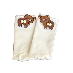 <b>Cute</b> 3D Cartoon <b>Bear</b> Mid Calf Socks Gray Breathable For Women Spring Summer - Product Image 4