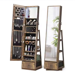 Chất Lượng Tốt Tủ Đồ Trang Sức Gương 360 Xoay Tầng Thường Đứng Đầy Đủ Chiều Dài Thay Đồ Gương Với Ngăn Kéo - Product Image 1