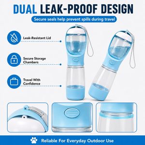 <span class=keywords><strong>Gourde</strong></span> pour <span class=keywords><strong>chien</strong></span> 3-en-1 tendance 2026 – Bouteille d'eau portable et écologique en plastique pour animaux de compagnie - Product Image 4