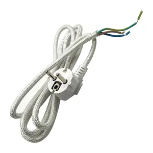 Europäischer 3-poliger CEE7 7 Schuko-Netz stecker für Netz kabel mit Netz verlängerung