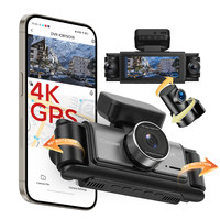 Caméra embarquée AI 4K 4 canaux avec enregistreur vidéo WiFi, moniteur de stationnement 360°, capteur G, GPS intégré et écran 3,39 pouces