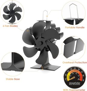 Ventilador <span class=keywords><strong>de</strong></span> Chimenea Ecológico <span class=keywords><strong>de</strong></span> 6 Aspas <span class=keywords><strong>de</strong></span> Acero Moderno, Accionado por Calor, Sin Electricidad, <span class=keywords><strong>con</strong></span> Termómetro Magnético para Estufas <span class=keywords><strong>de</strong></span> <span class=keywords><strong>Leña</strong></span>/Gas - Product Image 3