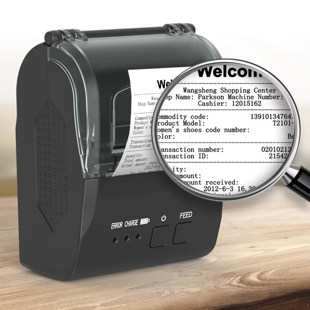 Portable 2 Inch 58mm Wireless Thermal Printer Black and White Receipt Min Printer for POS System Stock Available for Shops