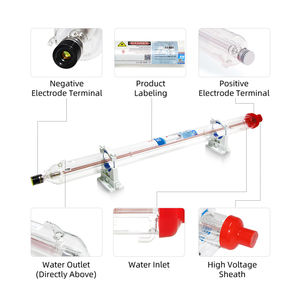 Tube laser en verre CO2 Yongli 28W 75W 90W 100W 130W 150W, lentille 90/100 Watt, alimentation, indicateur lumineux rouge, pièces d'équipement laser - Product Image 3