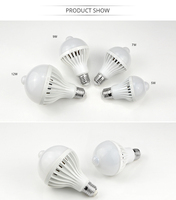 Bombilla Inteligente LED con Sensor de Movimiento PIR y Sonido Automático, 5W/7W/9W/12W, E27, 85-265V, 5000K, Luz Diurna, IP20, CRI80, Ángulo de Haz de 120°, Vida Útil de 50000h