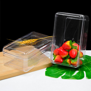 Boîte d'emballage rectangulaire transparente de 18 cm, qualité alimentaire, en plastique rigide, vide, pour la conservation de viande séchée, de bœuf séché ou de porc séché. - Product Image 1