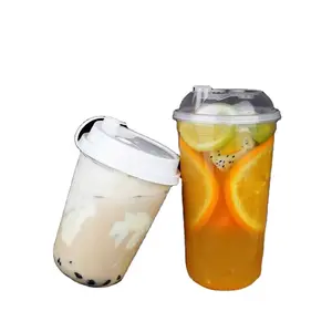 WWL – tasse en plastique jetable avec couvercle, Logo en forme de U, personnalisée, transparente, 16oz, tasse de jus de café et de glace