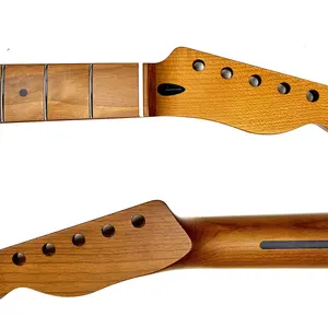 Manche de guitare TL 22 frettes en érable satiné torréfié avec bande en palissandre, style Telecaster, remplacement en acier inoxydable - Product Image 5