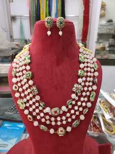 Nouveaux bijoux indiens perles antiques verre verre de haute qualité perles multicolores cinq couches mala fait à la main produit en vrac collier - Product Image 3