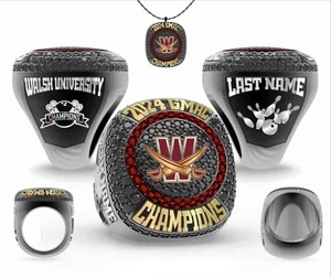 ขายตรงจากโรงงาน แหวนแชมป์นักกีฬา ออกแบบโลโก้ได้ตามต้องการ ชุบทองคำสีกุหลาบ รูปหัวใจ ประดับคริสตัล แบบดั้งเดิม - Product Image 2