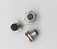 Connecteur 6 broches M12 femelle, processus fin IP67, étanche, codé X