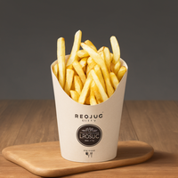 Boîte à Frites en Carton Jetable Imprimée Personnalisée pour Frites et Plats à Emporter