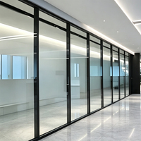 Cloison de bureau insonorisée haute définition en aluminium, mur modulaire en verre simple vitrage, installation facile