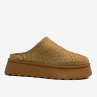 Chaussons d'hiver pour femmes, écologiques, en peluche, à bout rond, style mule, avec motif requin