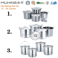 Fournisseur de marmites de restauration robustes, ensembles de marmites de cuisine, pots de cuisson, bocaux de conserve, marmites à soupe en acier inoxydable 555