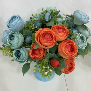 Bouquet de camélias artificiels Merlin 30cm-100cm, fleurs en soie avec bourgeons pour décoration de mariage et de maison - Product Image 3